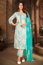 White Firoji Chanderi Suit Set