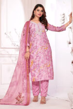 Pink Chanderi Suit Set