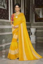 Bansuri Satin Chiffon Mustard Saree