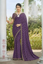 Bansuri Satin Chiffon Lavender Saree