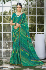 Bansuri Satin Chiffon Saree Multicolor