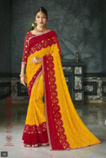 Bansuri Sparkle Chiffon Gold Saree