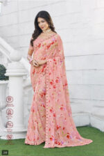 Bansuri Georgette Baby Pink Saree