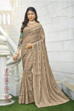 Sharmili Chiffon Saree Laxmipati Bansuri Chikoo Color Saree